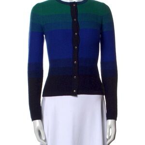 MaxMara Weekend Blue and Green Striped Cardigan